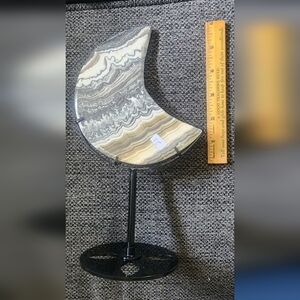 Orange Dendritic Zebra Calcite With Stand. Authentic Stone, And High Quality #22